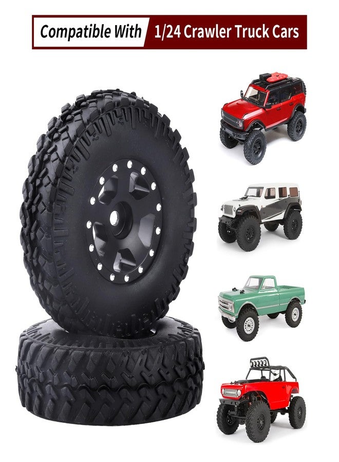 CrazyHobby 1.0 Beadlock Wheels and Tires for 1/24 Axial SCX24 Chevrolet C10 Deadbolt Jeep Jt Gladiator Jeep Wrangler JLU CRC 4WD RC Rock Crawler(Style 1) - Image 3